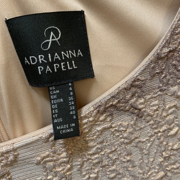 BHLDN Adrianna Papell Blush Floral Matelasse Colum Gown | Wedding Dress - Picture 14 of 14